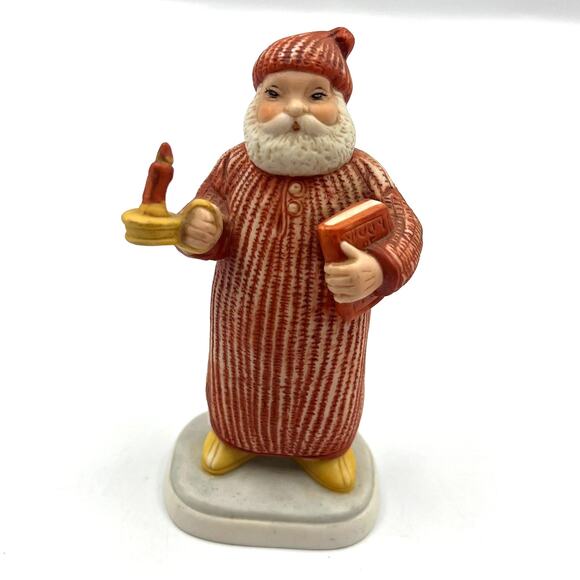 Vintage Jolly Santa By Schmid Ceramic Figurine 1985 B Shackman Christmas Decor - Picture 1 of 7